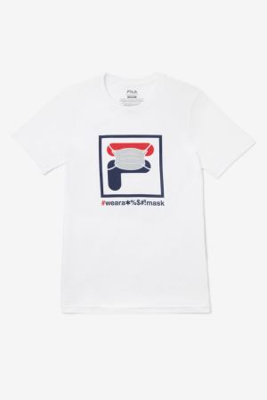 FILA Wear A Mask Tee Fila.Com Exclusive Shirts White,Mens Tennis | CA.UYOHDA542